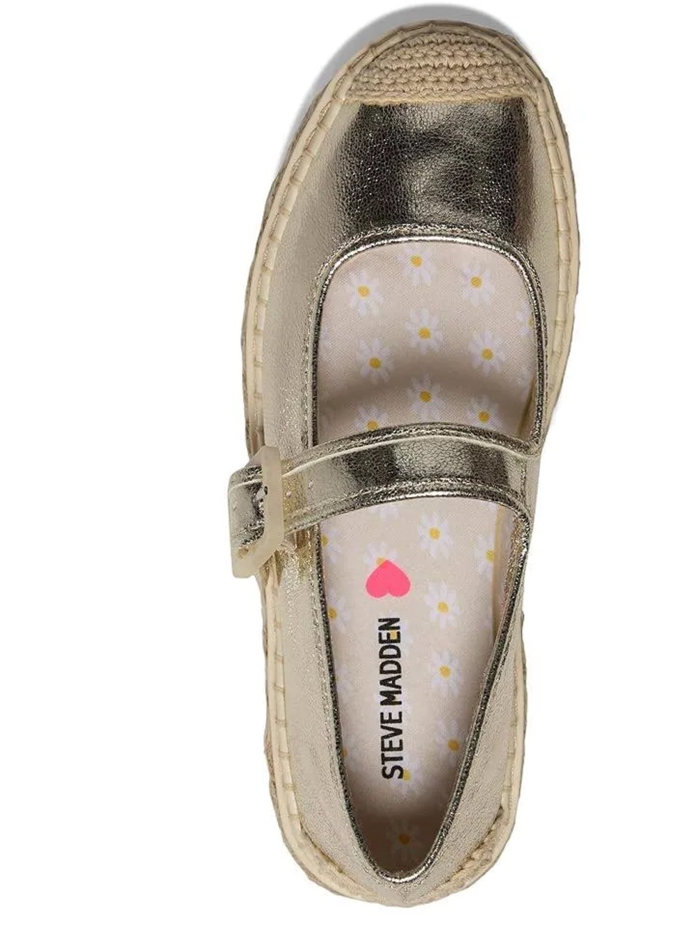 Steve Madden Metallic Gold Mary Jane Espadrille for Kids